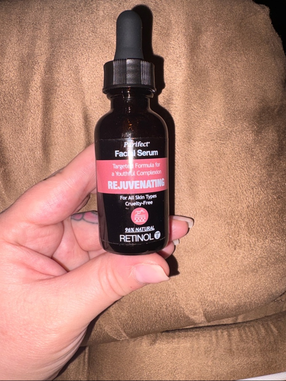 Purifect Rejuvenating Retinol Facial Serum - Brown Bottle with Pink Label